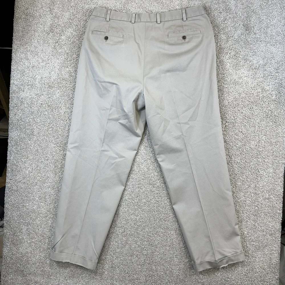Brooks Brothers Elliot Advantage Chino Men 40x32 Khaki Beige Pleated Cuffed Pant